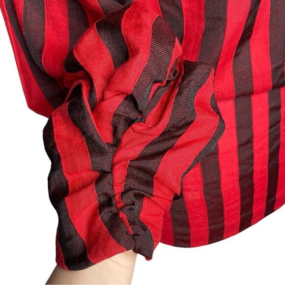 L’Academie The Marion Blouse in Red & Black size Medium - Picture 6 of 11